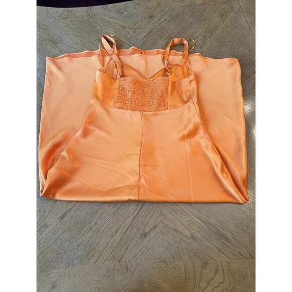 Maxi Slip Dress Bright Orange NWT Spring Sleek Feel XS - Picture 3 of 8